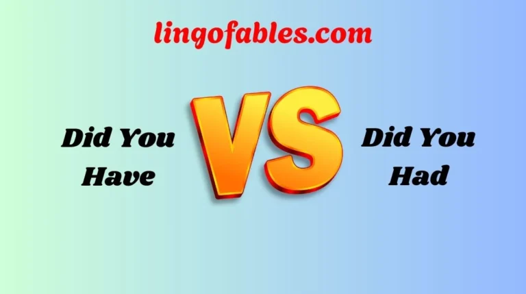 Did You Have or Did You Had