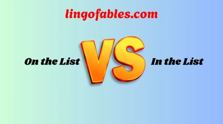 On the List or In the List