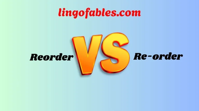Reorder vs Re-order