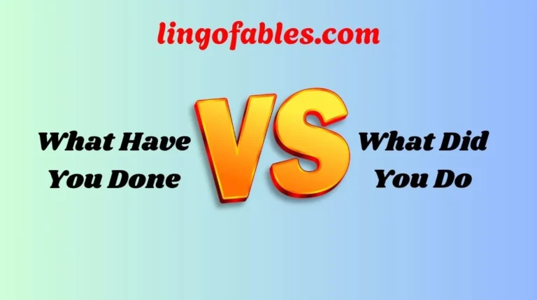 What Have You Done vs What Did You Do