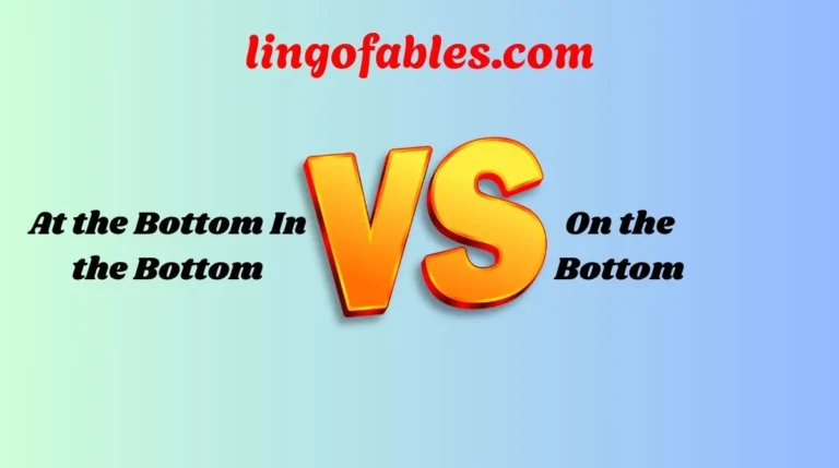 At the Bottom In the Bottom or On the Bottom